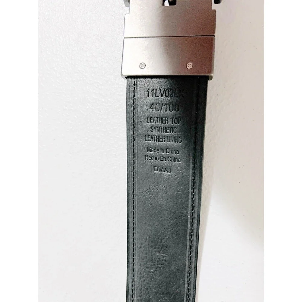 Levi Strauss Men's Leather TOP Belt Synthetic Leather Lining Original Riveted 40